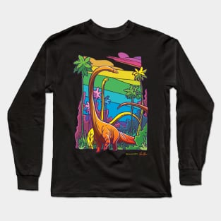 Prehistoric Dawn Brontosaur Long Sleeve T-Shirt